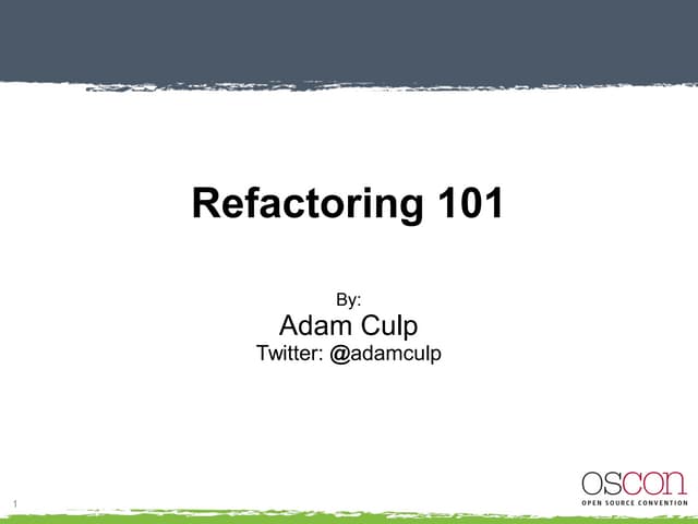 Refactoring 101