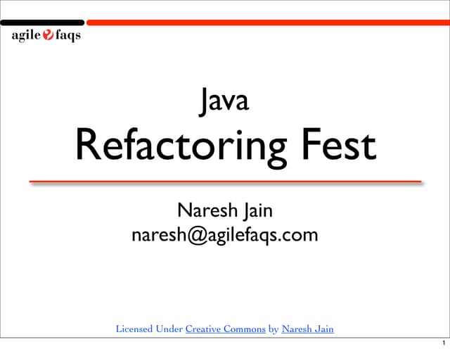 Refactoring Fest