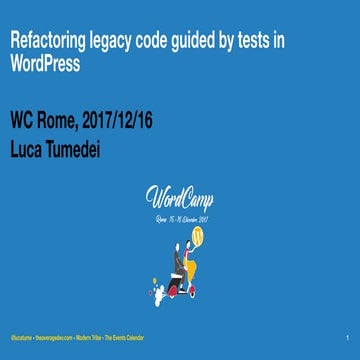 Refactoring legacy code guided by tests in WordPress | PDF | Web ...