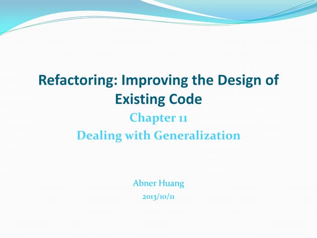 Refactoring Chapter11