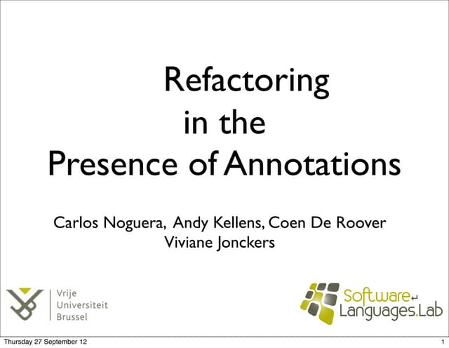 Refactoring annotations