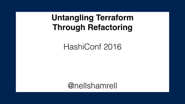 Refactoring terraform