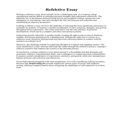 Refelctive Essay
