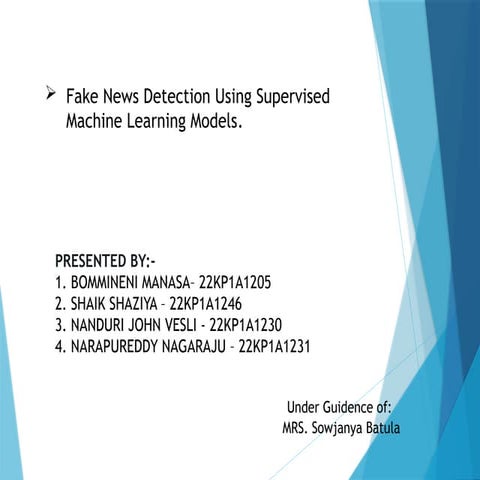 FAKE NEWS DETECTION PPT | PPTX