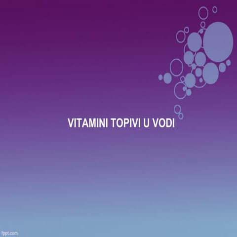Vitamini topivi u vodi