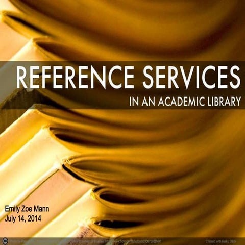 Reference Services in an Academic Library