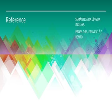 Referenceinsemanticsstudies linguística linguística