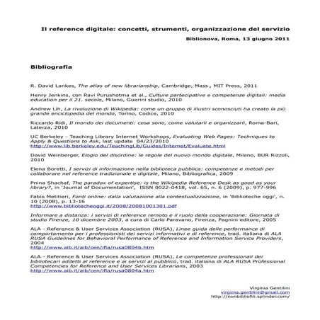 Reference digitale roma biblionova_2011_bibliografia