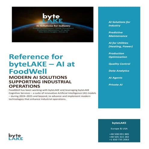 AI in Food Production (Foodwell) - AI Solutions Supporting Operations