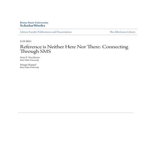 Reference is Neither Here Nor There: Connecting Through SMS