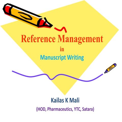 Reference management in manuscript writting