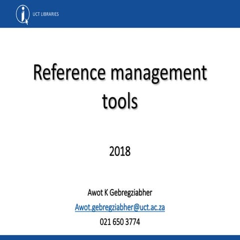 Reference management tools | PPTX