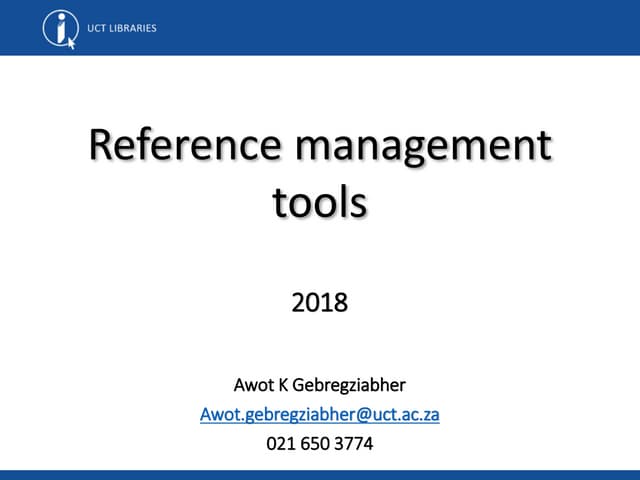 Reference management tools