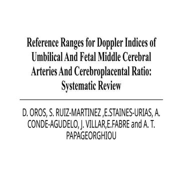 Reference Ranges for Doppler Indices of Umbilical | PPTX