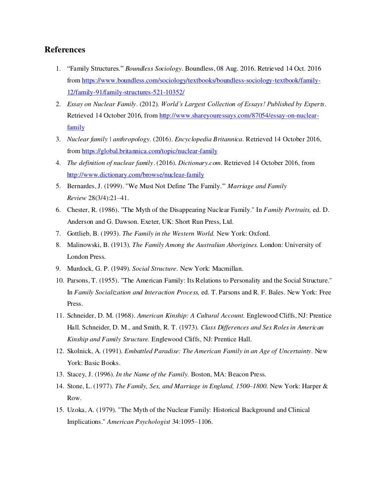 essay on nuclear family