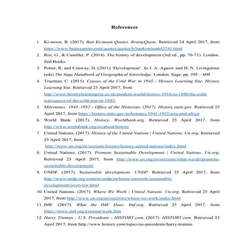 World War 2 and its Aftermath of Development.
