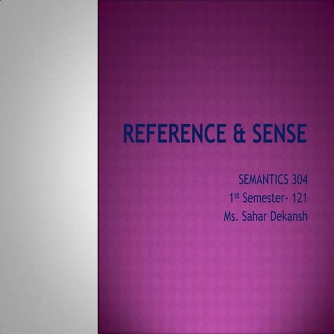 Reference & sense