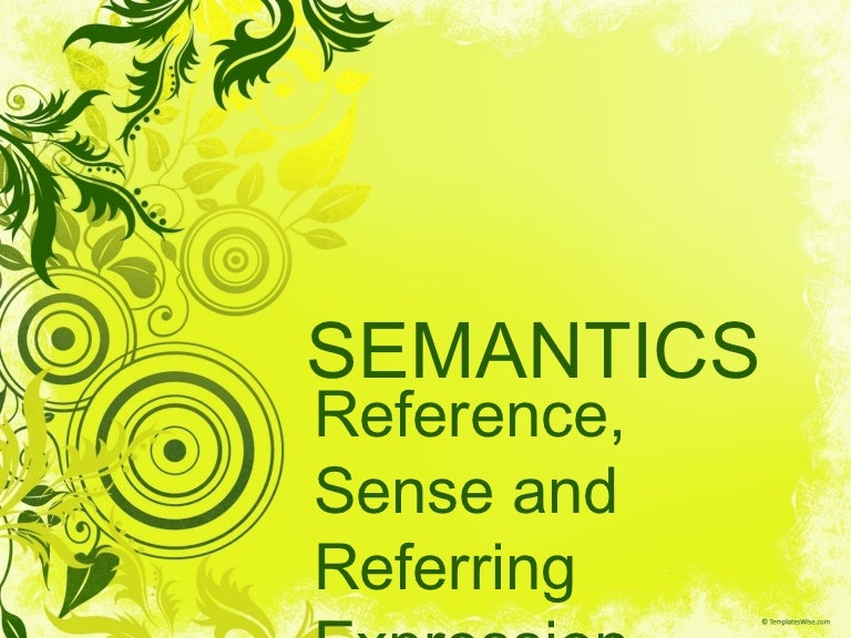 Reference Sense And Referring Expression