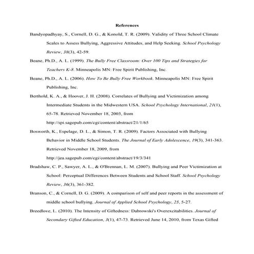 &quot;The Effects of Bullying Among Middle School Gifted and Talented Childre...