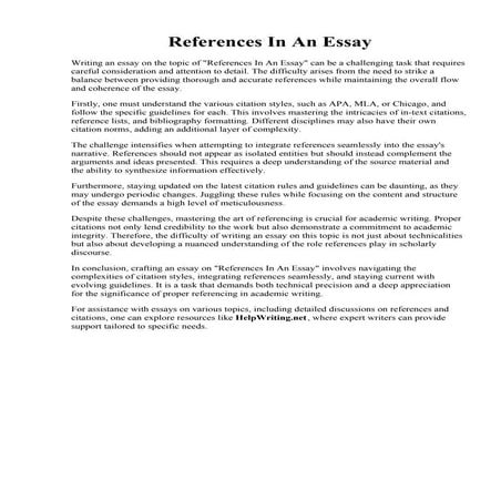 References In An Essay. annotate references  Writing a persuasive essay, Essay examples ...
