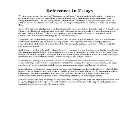 References In Essays | PDF