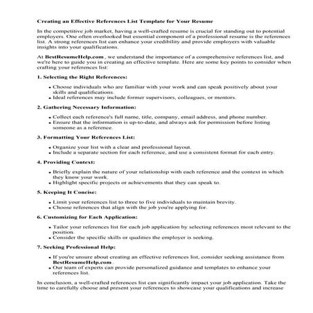 References List Template Example | PDF