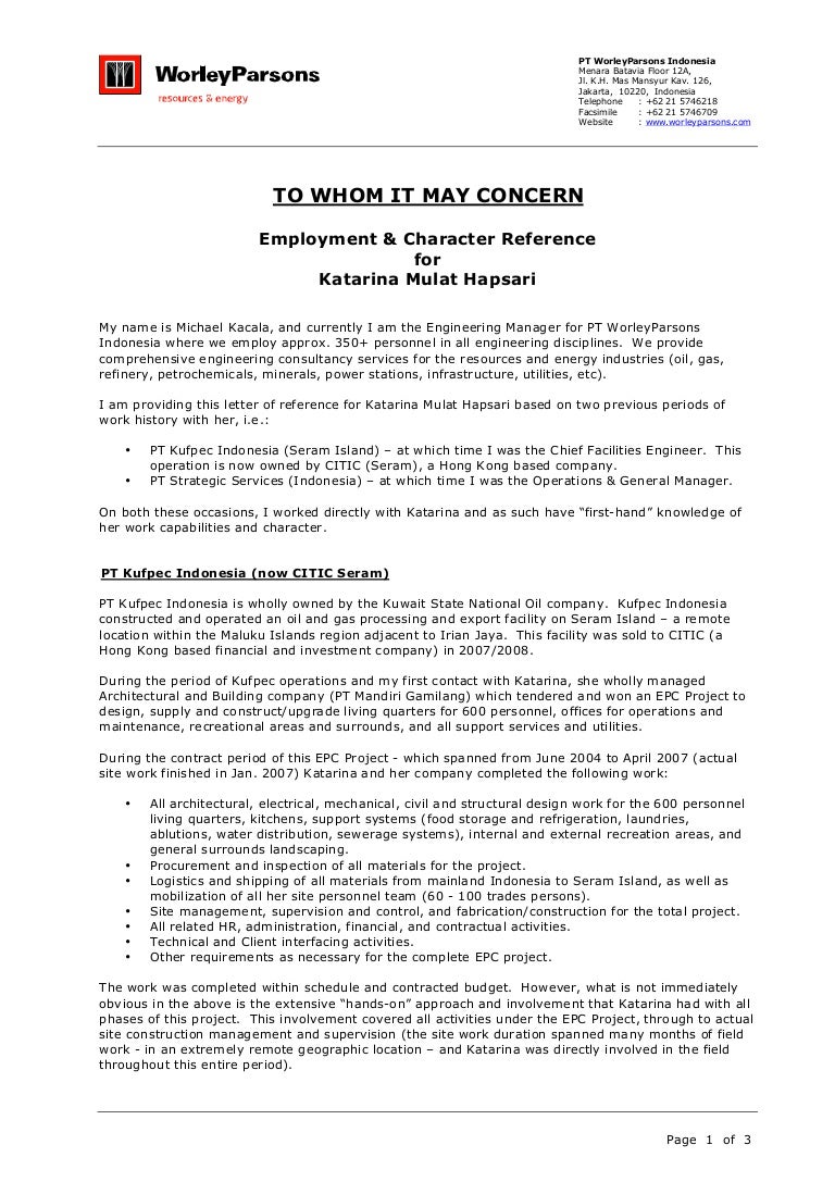 Reference Letter from Client