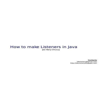Java Listeners