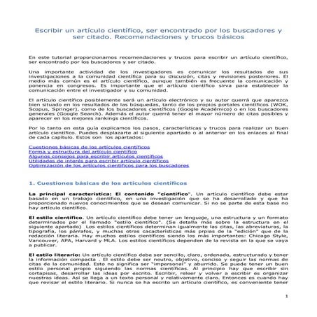 Referencia 3. ESCRIBIR UN ARTICULO CIENTÍFICO, SER ENCONTRADO POR LOS BUSCADO...