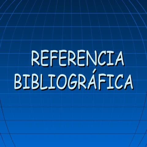 Referencia bibliográfica