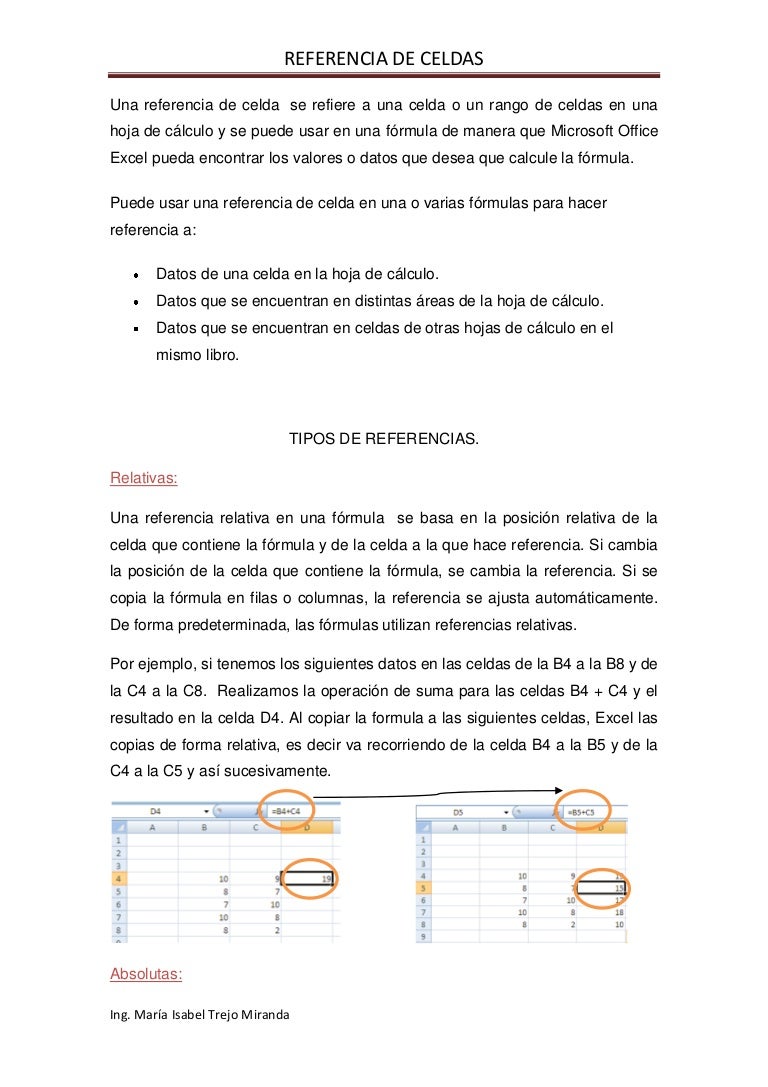 Como Aplicar Una Misma Formula A Varias Celdas En Excel Referencia de celdas