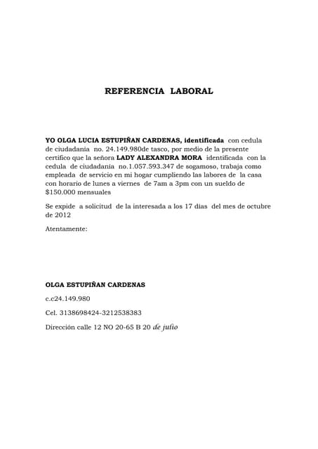 ejemplos de cartas de recomendaciones personales