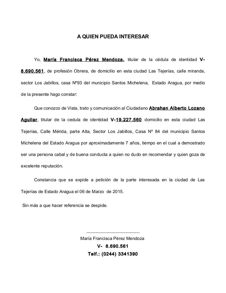 Referencia personales