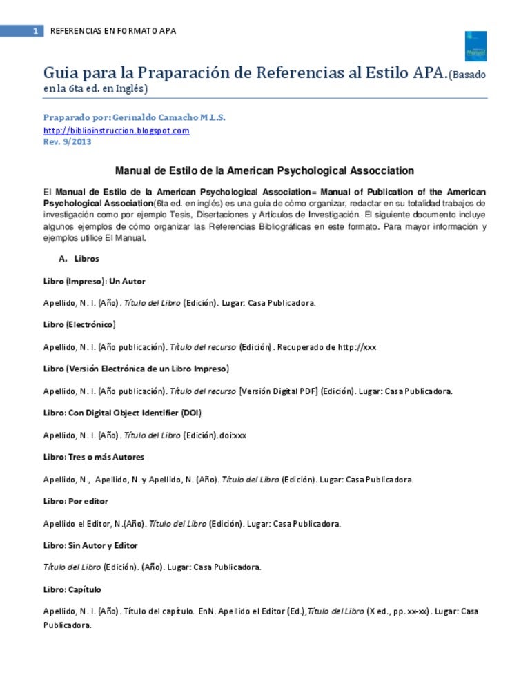 formato apa 6 edicion