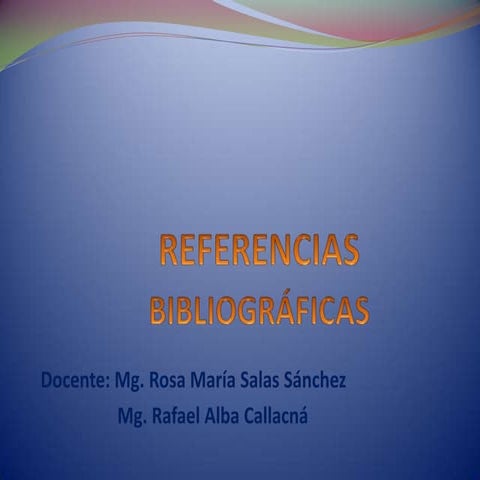 Referencias bibliográficas