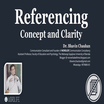 Referencing: Concept and Clarity for Effective Writing
