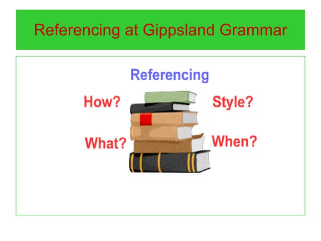 Referencing and bibliographies 2008 year 11