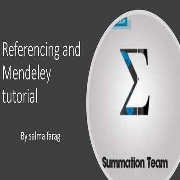 Referencing and mendeley