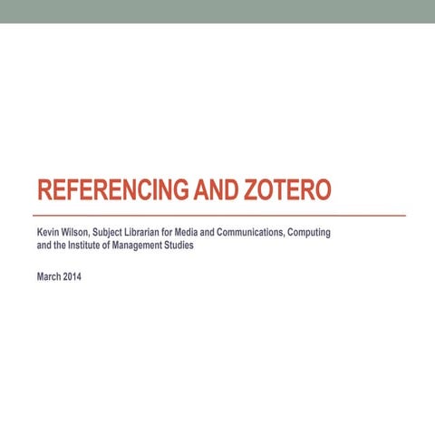 Referencing and zotero