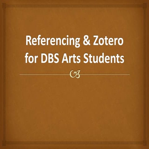 Referencing and zotero (arts)