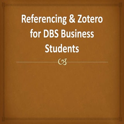 Referencing and zotero (business)
