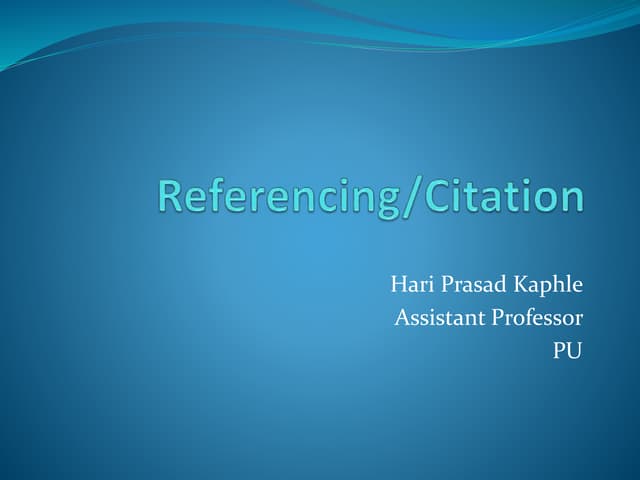 Referencing  citation