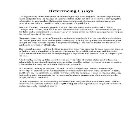 Referencing Essays