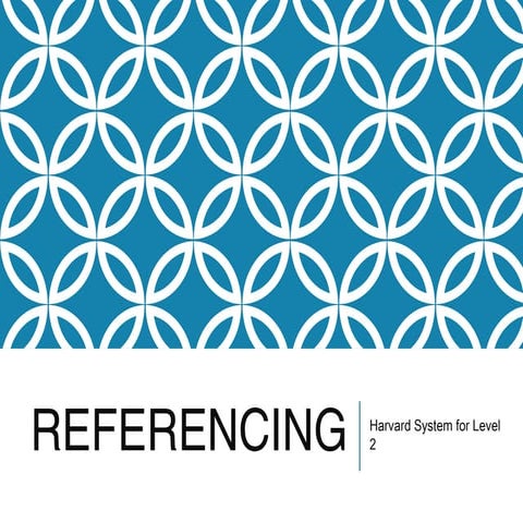 Referencing for Level 2