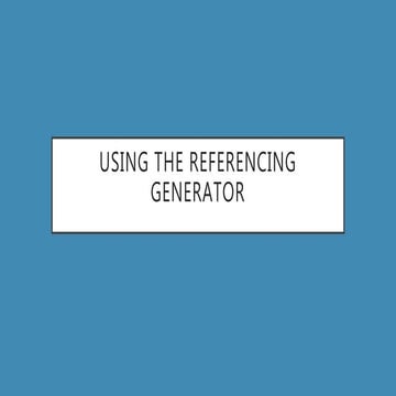 Referencing generator with change