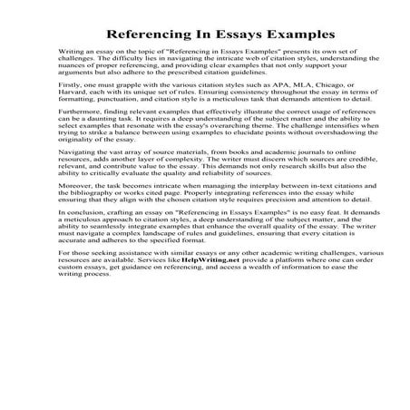 Referencing In Essays Examples. 4 Ways to Reference Essays - wikiHow ...