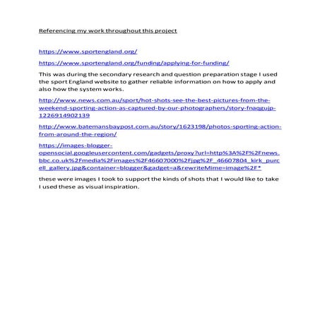 Referencing my work throughout this project