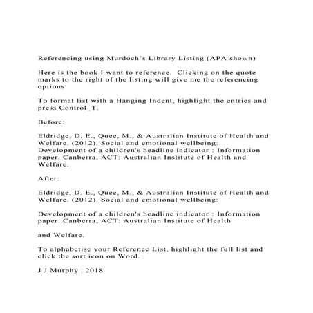 Referencing using Murdoch’s Library Listing (APA shown) He.docx