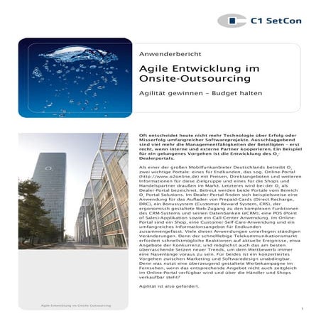 Success Story "Agile Entwicklung im Onsite Outsourcing"