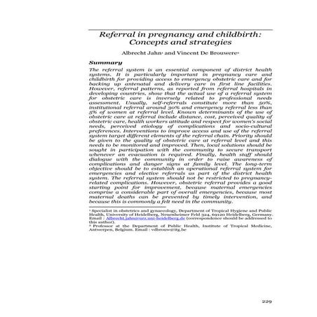 Referral in pregnancy and childbirth | PDF